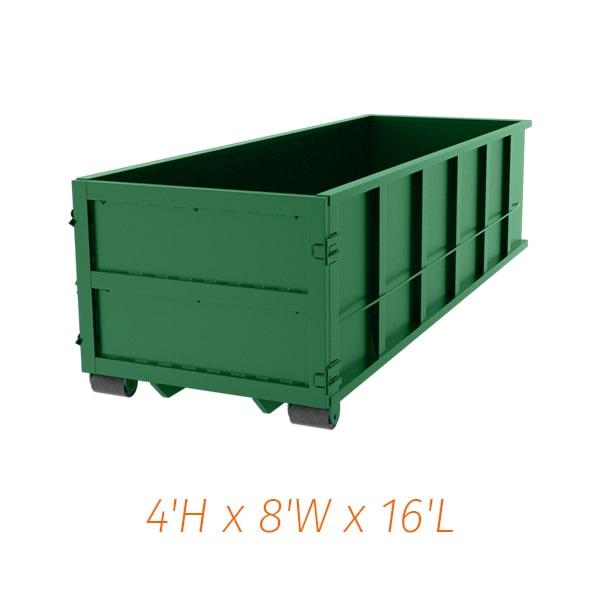 you can easily schedule pickup for your fifteen-yard dumpster rental by contacting our customer service team